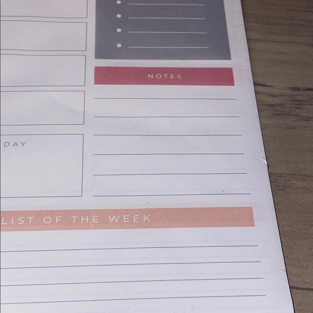 Colorful Weekly Planner Pad